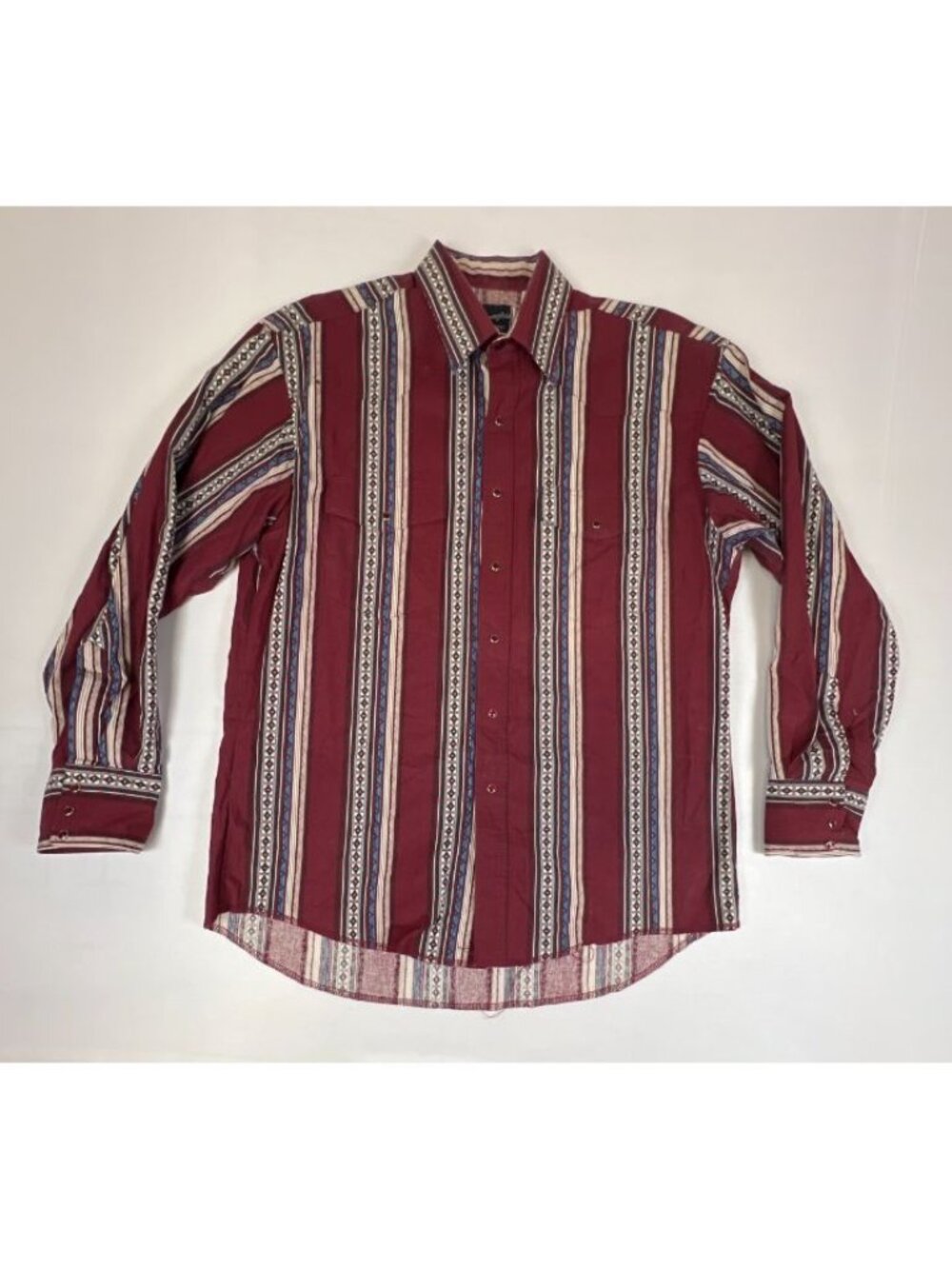 VTG Wrangler Western Shirt Men’s Large Striped Long Sleeve Snap Button Up Casual